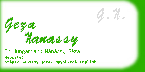 geza nanassy business card