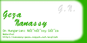 geza nanassy business card